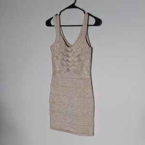 Forever 21 Glitter Beige Bandage Dress BNWT